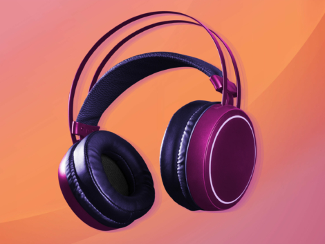 Pink headphones wireless digital device